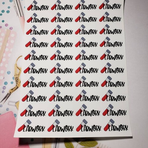 Lab Work Planner Stickers Fasting Blood Work Planner Stickers Etsy