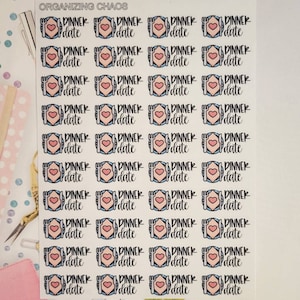 Dinner Date Planner Stickers