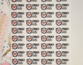 Dinner Date Planner Stickers