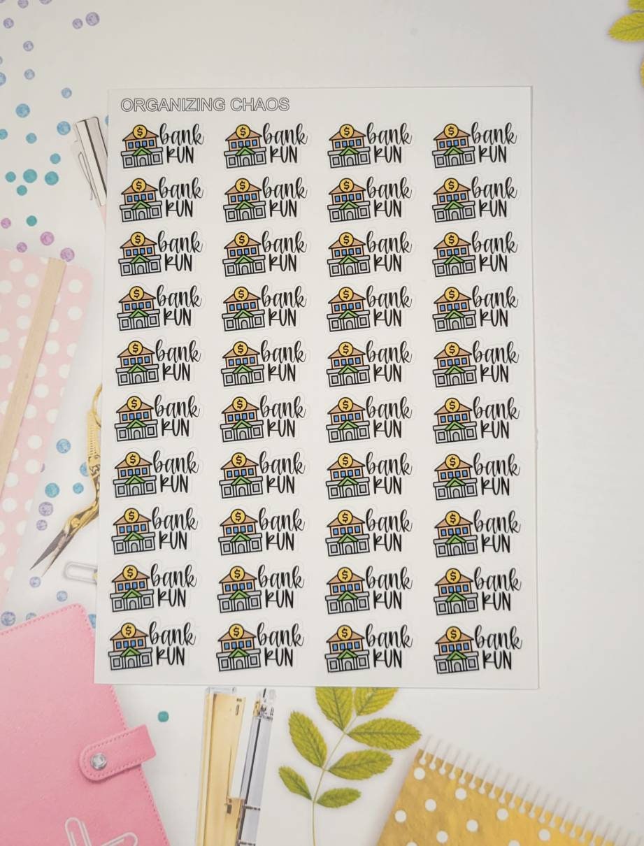 Bank Run Planner Stickers, Banking Planner Stickers - Etsy