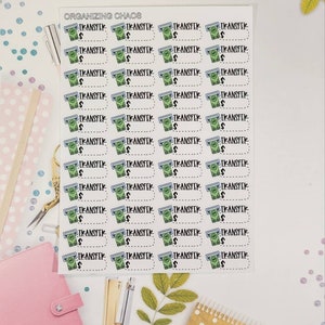 Transfer Cash Planner Stickers, Budgeting  Planner Stickers