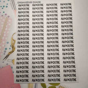 AM Routine Planner Stickers, Script Planner Stickers