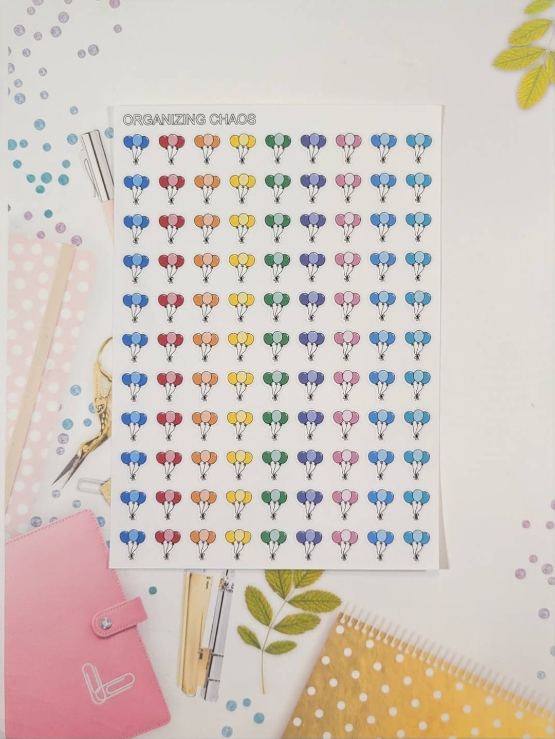 Balloons, Birthday Balloon Planner Stickers - Etsy