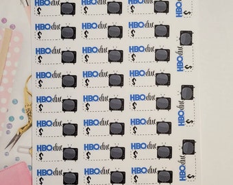 HBO Bill Due, Monthly Subscription Bill Due, Bill Due Planner Stickers