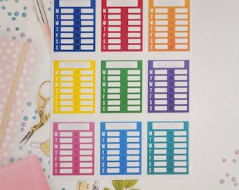 Weekly Schedule Tracker Planner Stickers