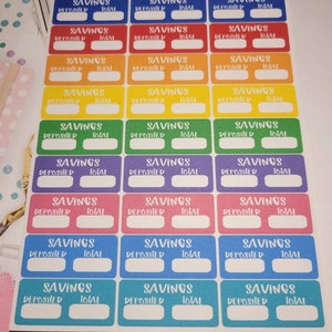 Savings Tracker Planner Stickers