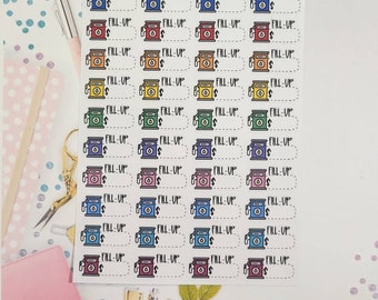 Fill-up Planner Stickers, Refuel Planner Stickers, Budgeting Stickers