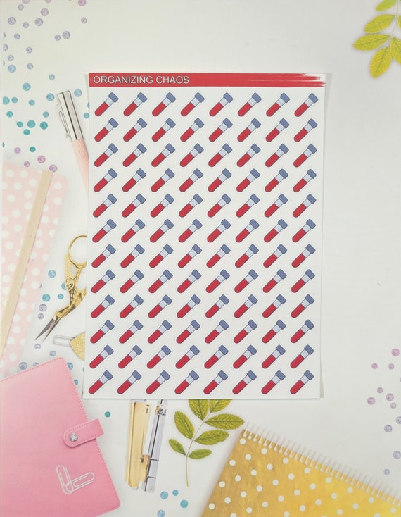 Blood Vial, Labwork Planner Stickers