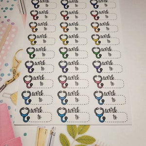 Work, Nursing, Doctor, Respiratory Therapy Planner Stickers