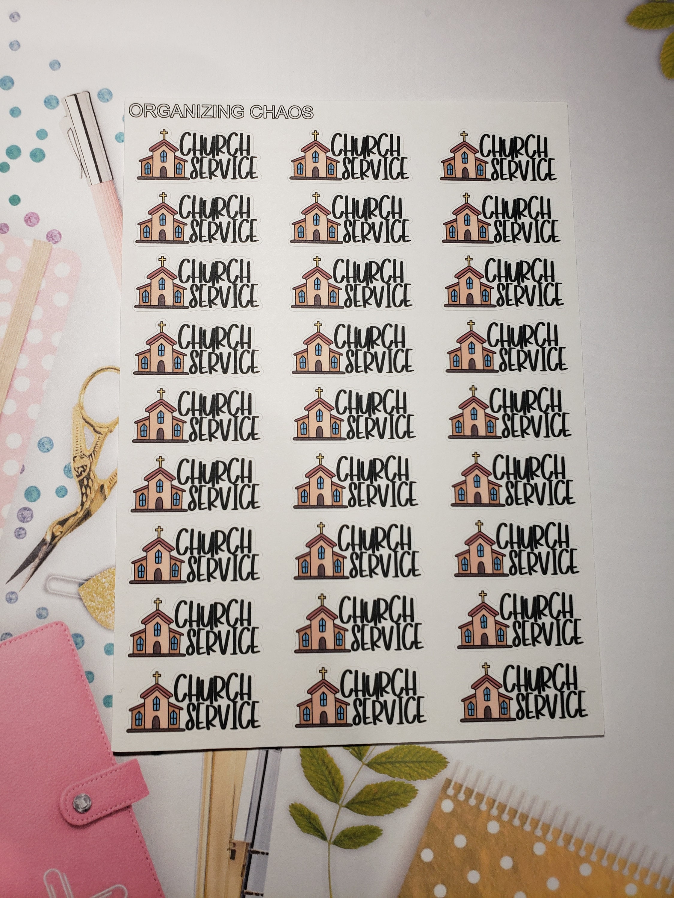 Church Service Planner Stickers Functional Planner Stickers | Etsy