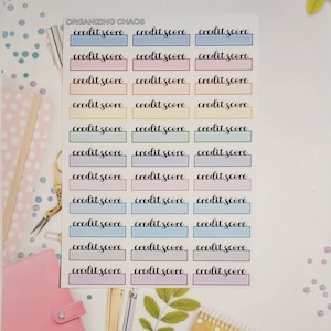 Credit Score Planner Stickers, Functional Planner Stickers