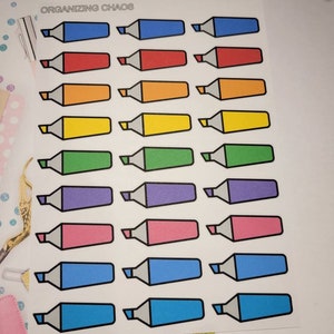 Highlighter Planner Stickers,  Functional Planner Stickers