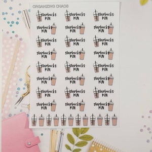 Starbucks Run Planner Stickers, Coffee Run Planner Stickers