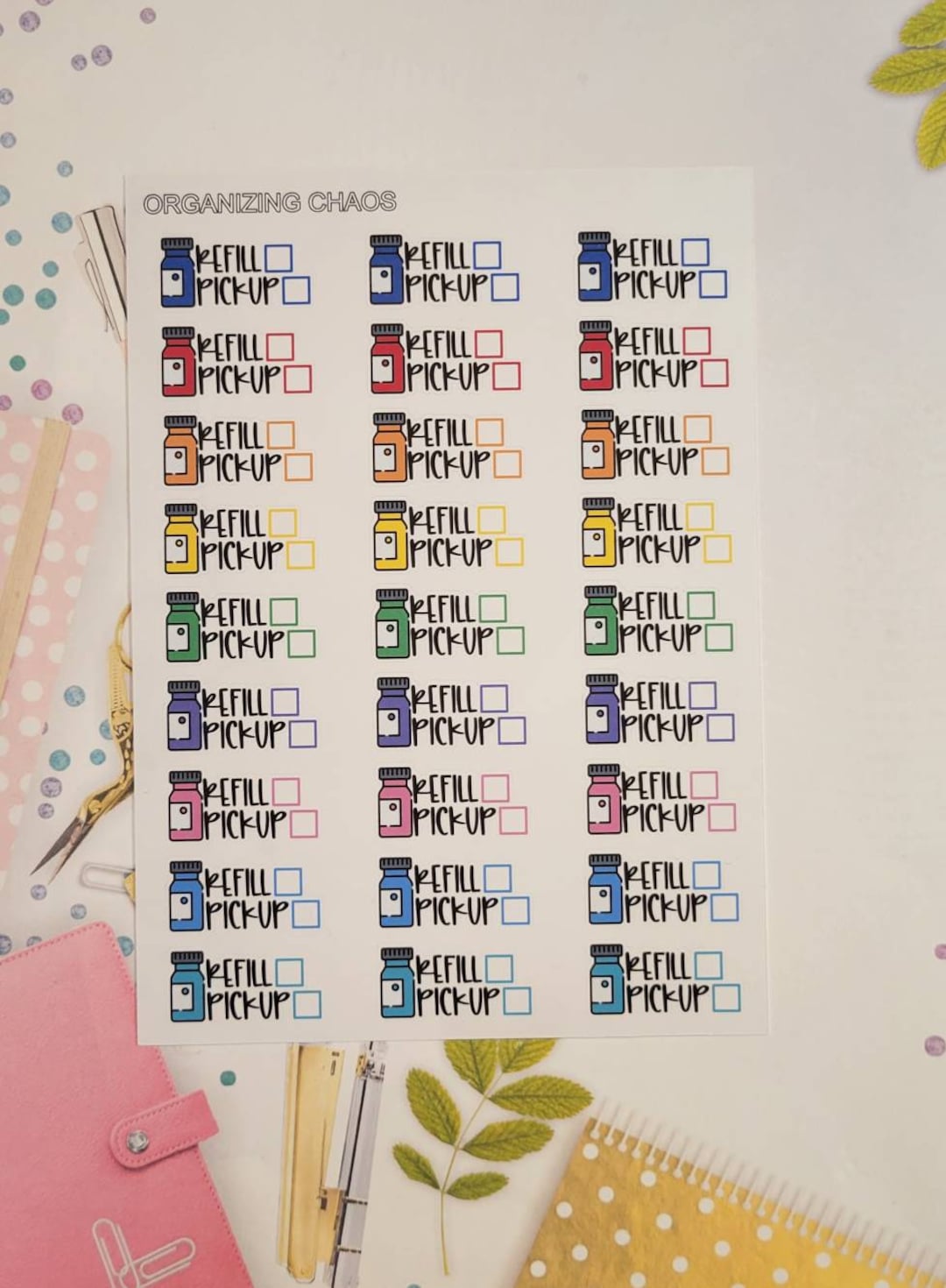 Sticker Stack Refils Refill Rx Planner Stickers, Refill and Pickup Planner Stickers - Etsy