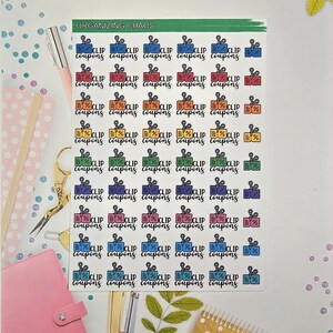 Clip Coupons Planner Stickers, Budgeting Planner  Stickers, Functional Planner Stickers