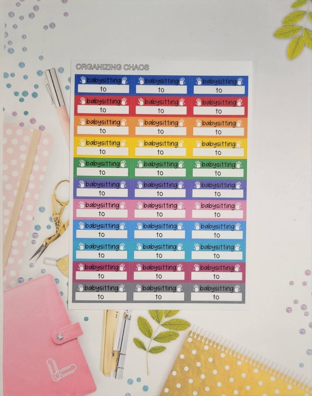 Babysitting Labels, Functional Planner Stickers - Etsy