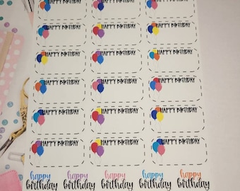 Birthday Planner Stickers, Functional Planner Stickers