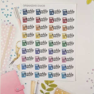 Weekly Budget, Budgeting Planner Stickers