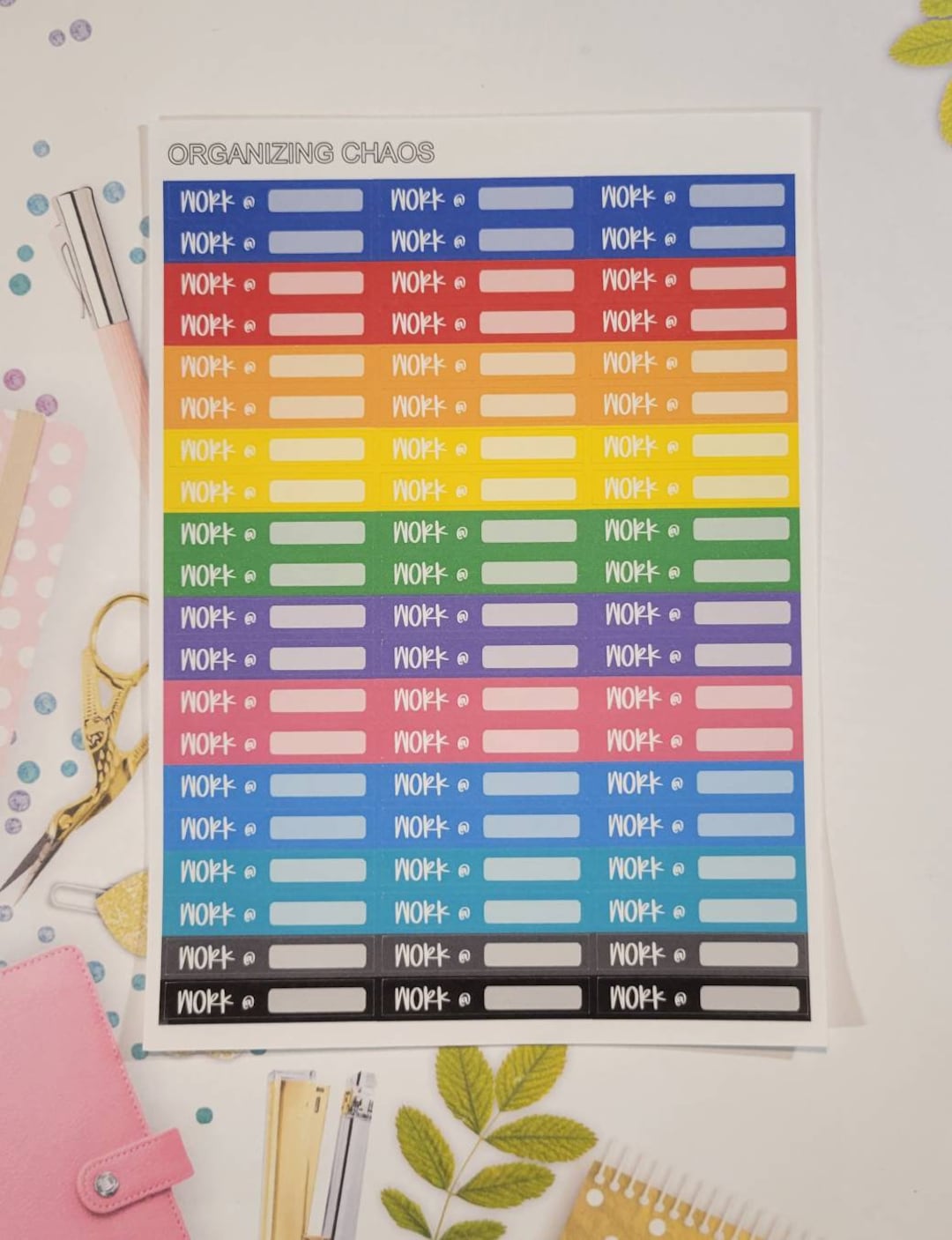 Working Picks Labels Skinny Work Labels, Work Planner Stickers - Etsy