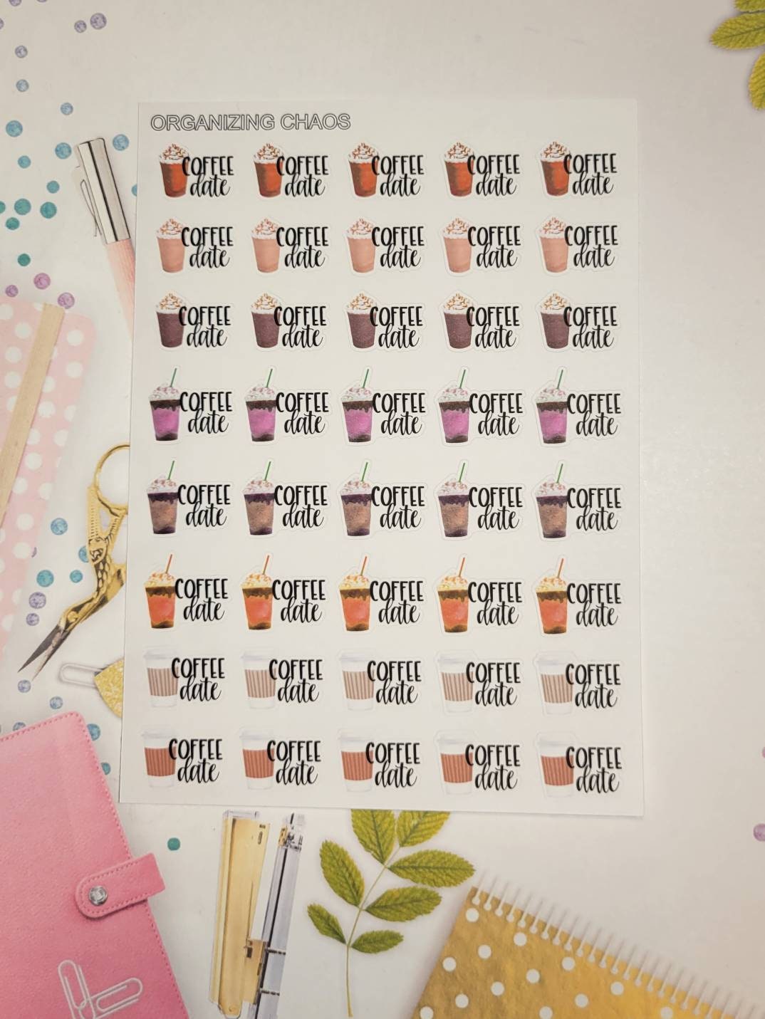 Coffee Date Planner Stickers