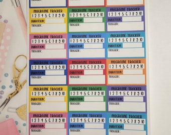 Migraine Tracker Planner Stickers