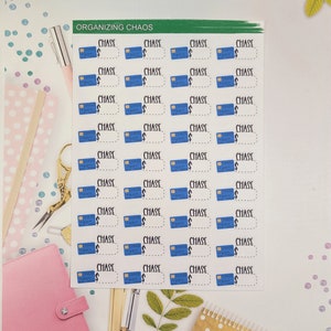 Credit Card Planner Stickers, Bill Due Planner Stickers