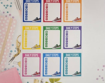 Daily Steps Tracker Planner Stickers