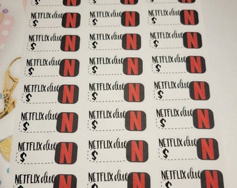 Netflix Due Planner Stickers, Bill Due Planner Stickers