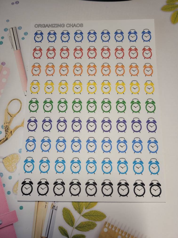 Alarm Clock Icon Planner Stickers - Etsy