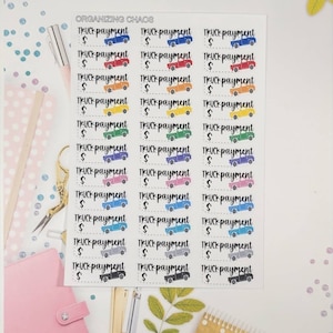 Truck Payment Planner Stickers, Bill Due Planner Stickers