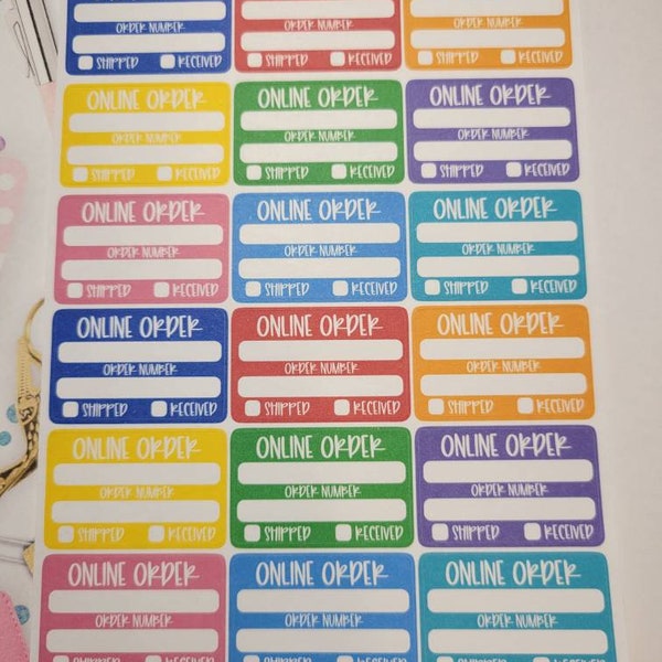 Online Order Tracker Planner Stickers