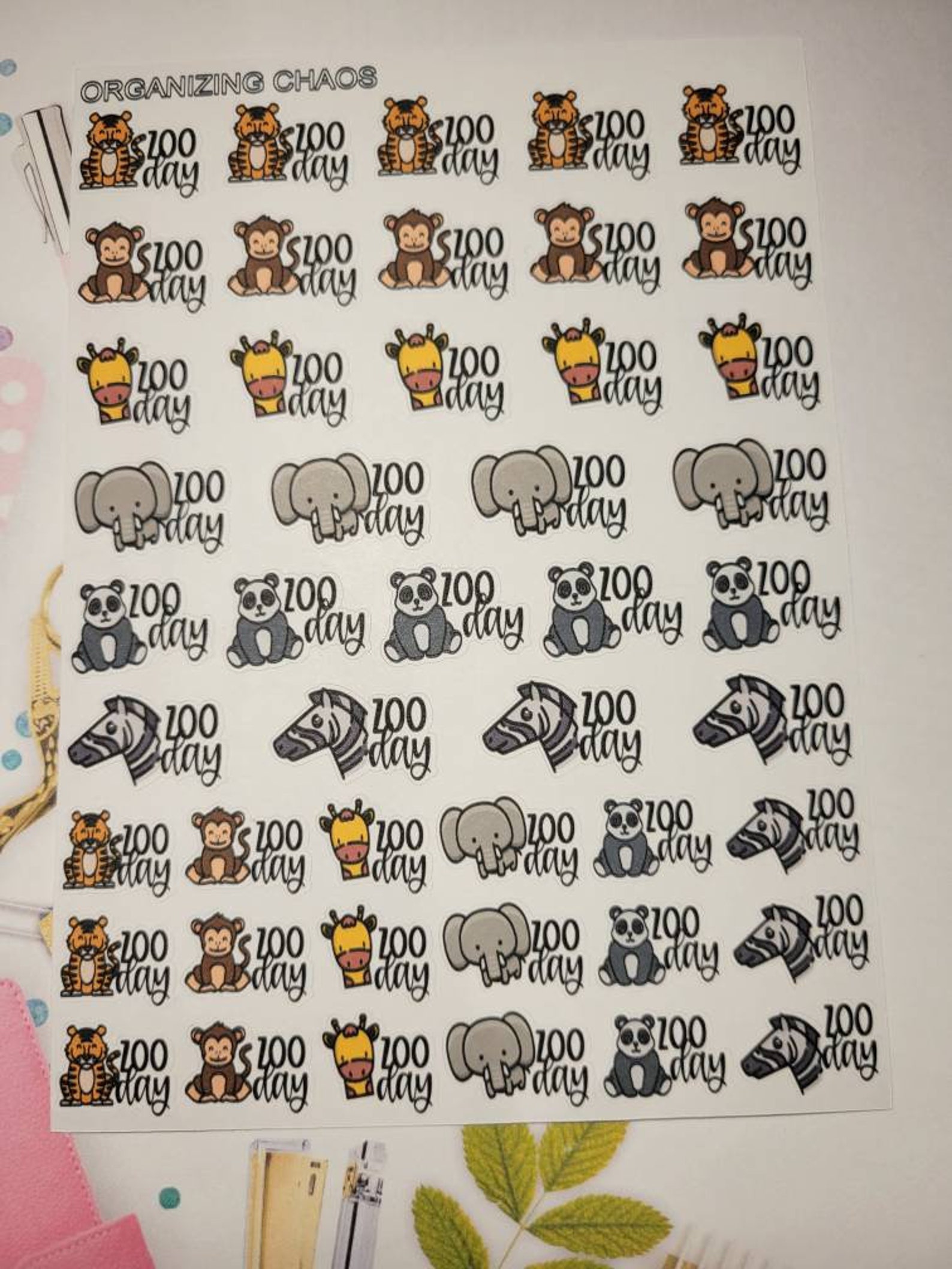 Zoo Day Planner Stickers Zoo Animals Planner Stickers - Etsy