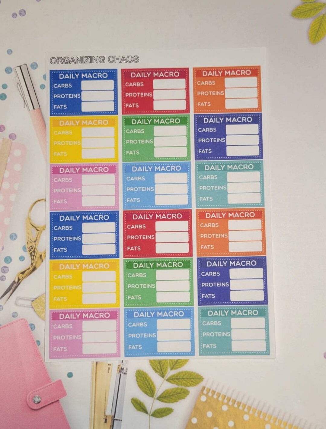 Daily Macros, Macros Tracker, Daily Tracker Planner Stickers - Etsy