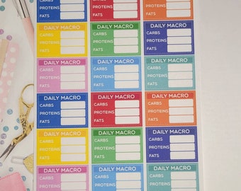 Daily Macros, Macros Tracker, Daily Tracker Planner Stickers