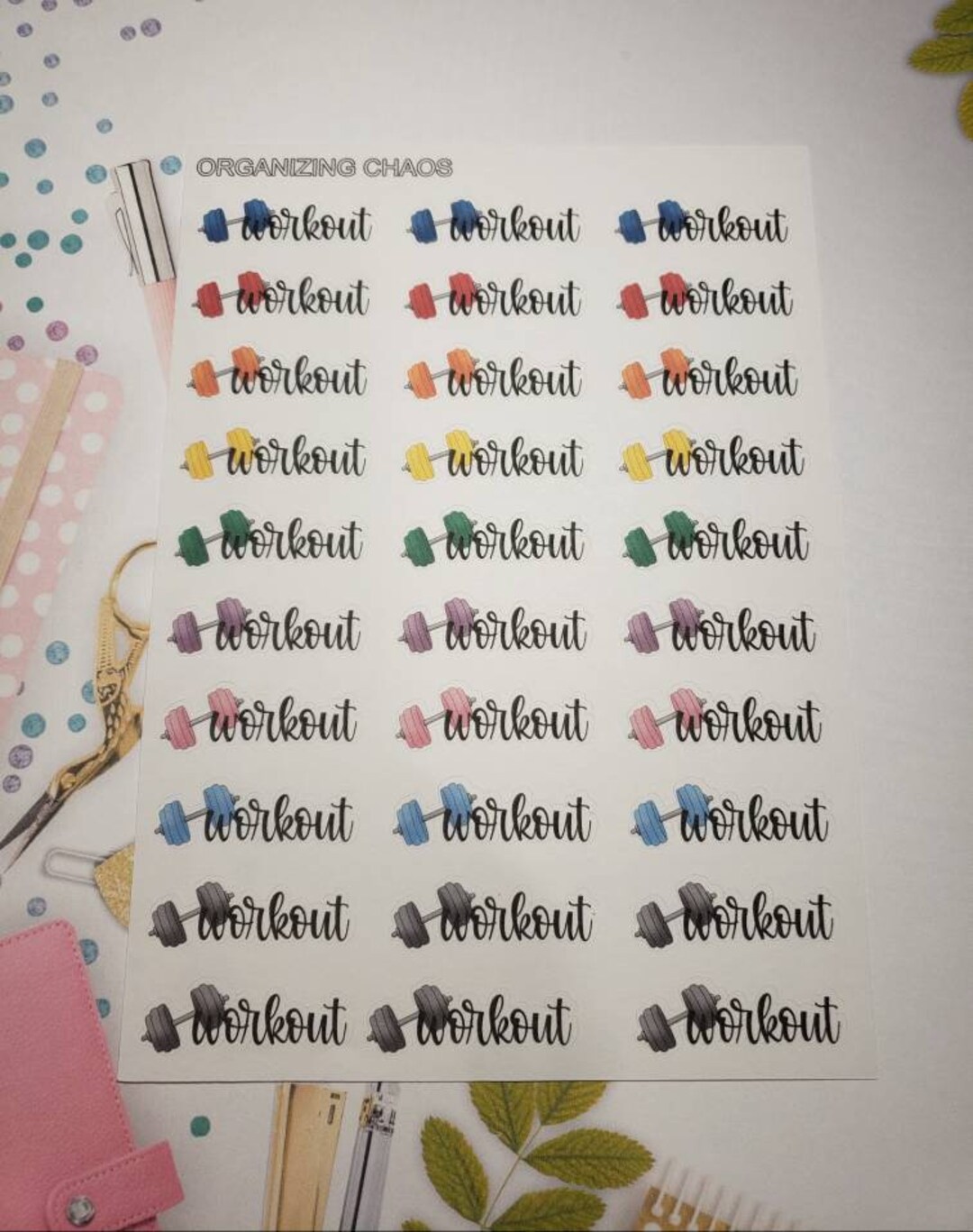Workout Planner Stickers - Etsy