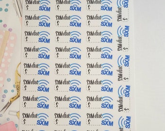SXM Bill Due, Bill Due Planner Stickers