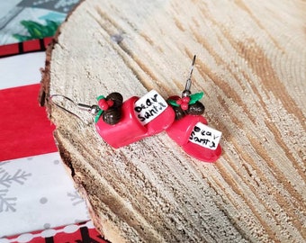 Dear santa letter mailbox dangle earrings