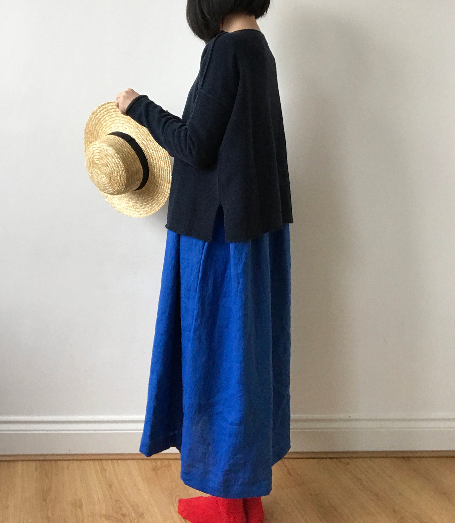 French Blue Linen Dress Spring Summer Autumn Winter Linen - Etsy UK