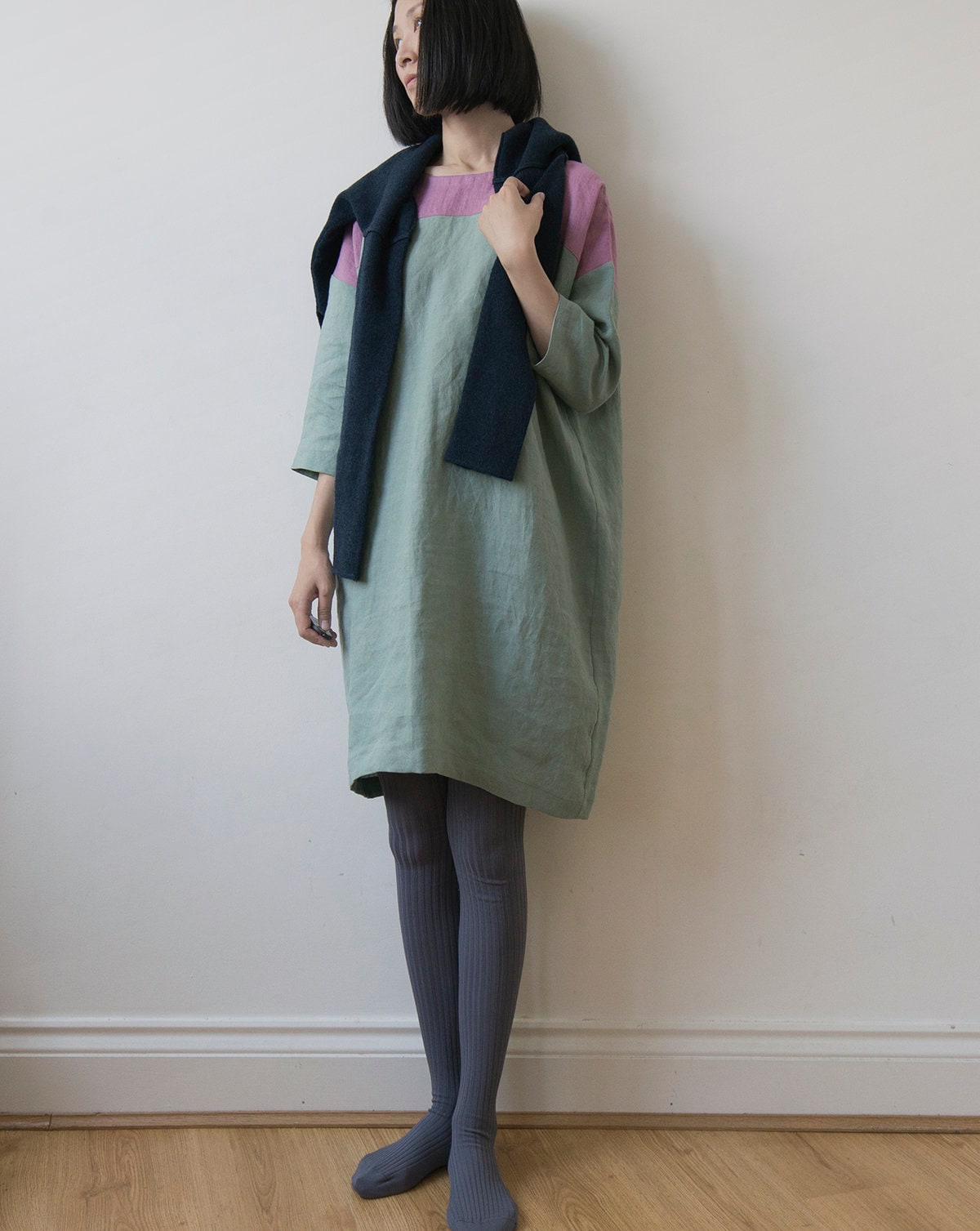 The Guftagu Orchid Pink Linen Dress