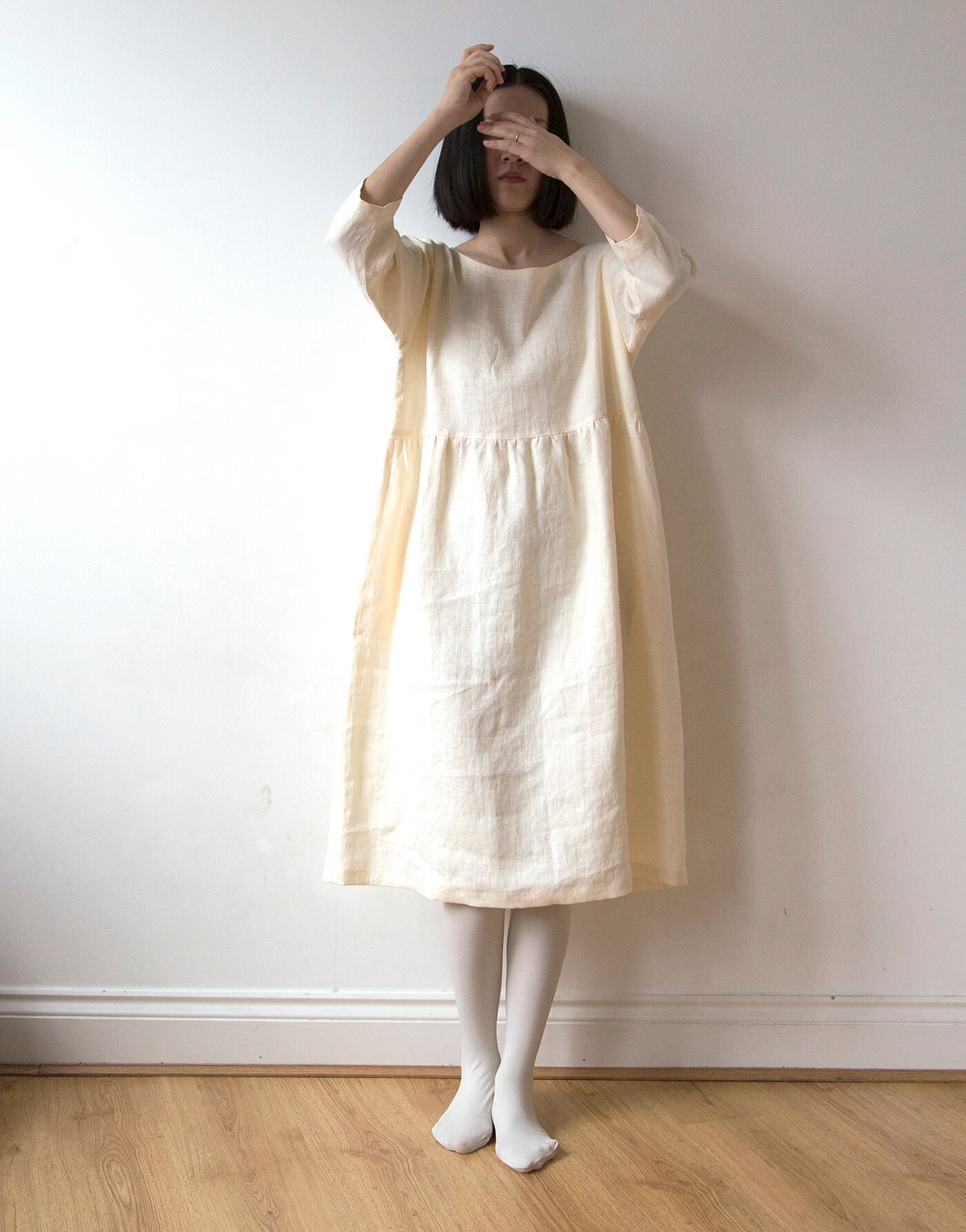 Vanilla Cream White Linen Dress Spring Summer Autumn Linen | Etsy