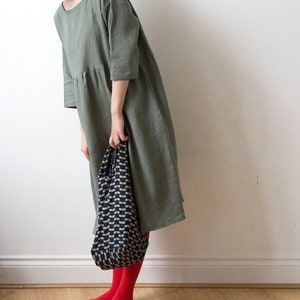 Misty Mountain Muted Green Linen Dress Spring Summer Autumn - Etsy