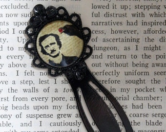 Edgar Allan Poe Black Clip Bookmark | The Raven | Goth Poetry Author | Gothic Literature | Classic Horror | Book Lovers Gift | Victorian