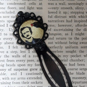 Edgar Allan Poe Black Clip Bookmark | The Raven | Goth Poetry Author | Gothic Literature | Classic Horror | Book Lovers Gift | Victorian