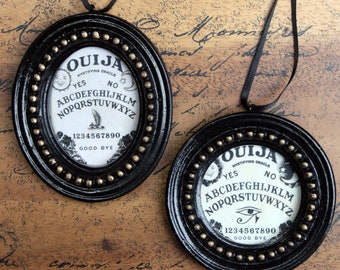 Ouija Board | Gothic Christmas Halloween Ornament | Black Gold | Hexmas | Occult | Spirit Board | Goth Xmas Decorations | Creepy Holiday