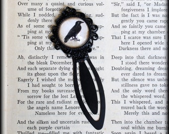 The Raven Black Clip Bookmark | Edgar Allan Poe | Nevermore | Crow | Goth | Gothic Literature | Classic Horror | Book Lovers Gift