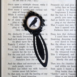 The Raven Black Clip Bookmark | Edgar Allan Poe | Nevermore | Crow | Goth | Gothic Literature | Classic Horror | Book Lovers Gift