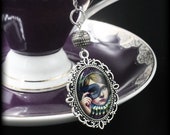 Blue Masked Victorian Girl Cameo Tea Ball Infuser - Masquerade - Alice in Wonderland - Steampunk - Tea Accessory for Loose Leaf Tea