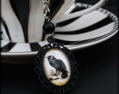 Black Raven Cameo Tea Ball Infuser - Edgar Allan Poe - The Crow - Halloween Gothic Goth Steampunk - Tea Accessory for Loose Leaf Tea