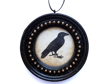 Raven / Crow Ornament | Gothic Christmas / Halloween | Edgar Allan Poe | Nevermore | Hexmas | Goth Xmas Decoration | Creepy Holiday