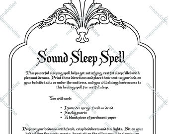 Sound Sleep Spell Image | Witches' Dinner Party | Sweet Dreams Digital Clipart | Instant Download | Halloween Decor | Wiccan Pagan Napkins